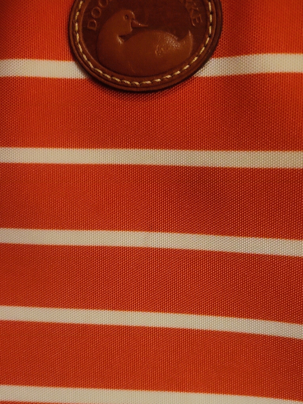 Dooney And Burke Orange and White Striped Beach Tote - Picture 6 of 12